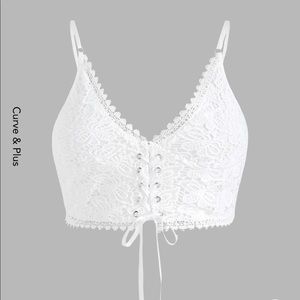 Curve & plus Lace Floral Trim Corset